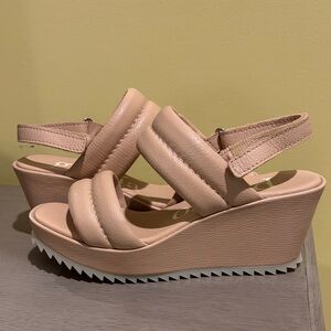 Pedro Garcia Nude Wedge Sandals